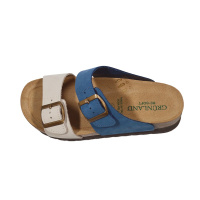 Жіночі шльопанці Grunland CB2249 11HOLA JEANS-MULTI, біло-сині (Італія)