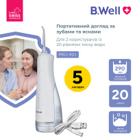 Портативный ирригатор для полости рта B.Well PRO-901, белый (Швейцария)