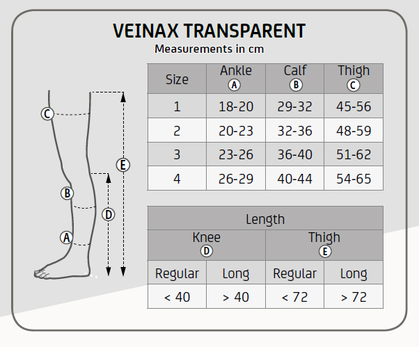 Панчохи компресійні медичні прозорі Transparent 832R клас 2 Veinax, зображення - 5